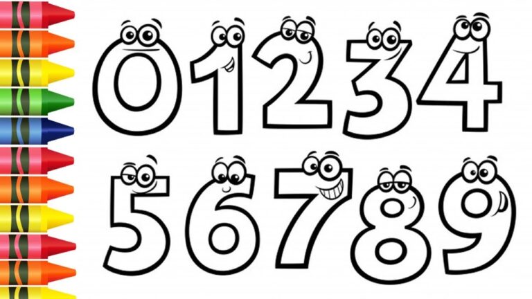 Desenhos para Colorir: Números e Cores
