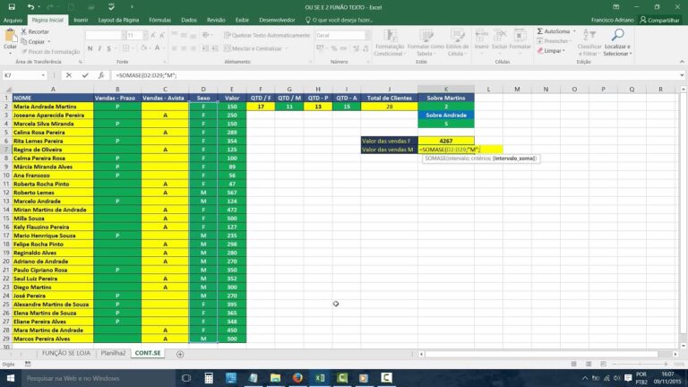 Como Somar Nomes no Excel