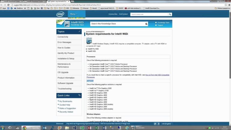 Download do Intel WiDi para Windows 7 32 Bits